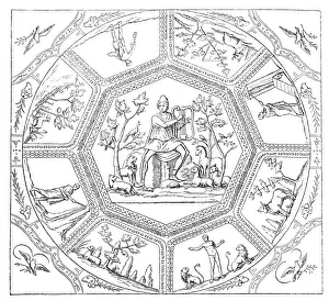60595 Prints: Ceiling Painting From Catacomb Of St. Callixtus, Rome
