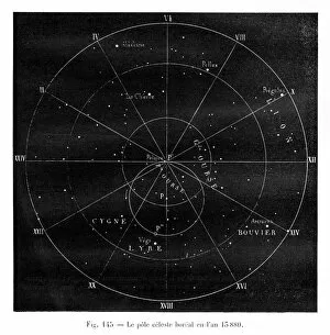 Images Dated 14th March 2017: Celestial pole engraving 1881