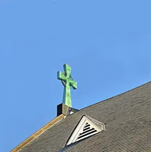 Celtic Cross On Church Roof