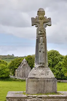 Crafts Prints: Celtic high cross, Dysert O Dea near Corofin, County Clare, Ireland, Europe