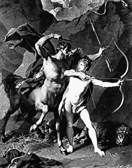 Myth Prints: Centaur Instructing Achilles In Archery
