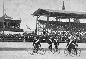 Centenar Sportfest in Berlin, Bicycle competition synchron cycling, Reigenfahren