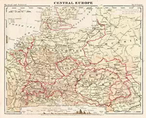 Images Dated 18th February 2017: Central europe map 1867