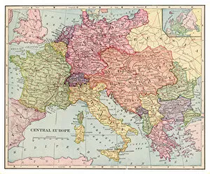Images Dated 11th April 2018: Central Europe map 1892