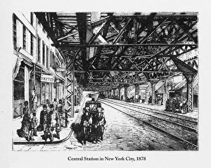Images Dated 23rd February 2017: Central Station in New York City Victorian Engraving, 1878