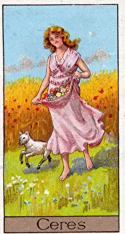 Ceres, Vintage Cigarette Card, Mythological Gods and Goddesses series, 1924