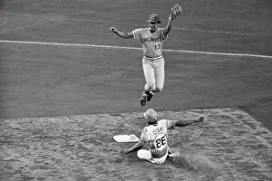 Cesar Cedeno Sliding into Second Base