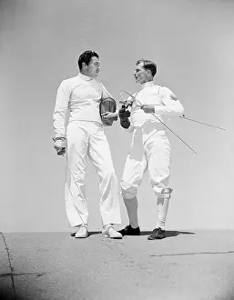 Fencing Prints: Cesar Romero and Ralph Faulkner Fencing
