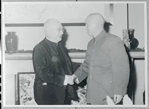 Taipei Prints: Chaing Kai Shek Greeting the Cardinal