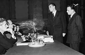 Communist Prints: Chairman of Court Questioning Laszlo Rajk