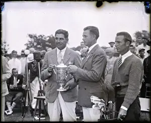 Presentation Prints: Champ Being Presented with Golf Trophy
