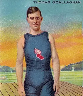Champion diver Thomas O'Callaghan, Mecca Cigarettes, collectible tobacco card, 1910