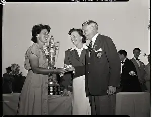 Ardmore Prints: Champion Golfer Receiving Trophy