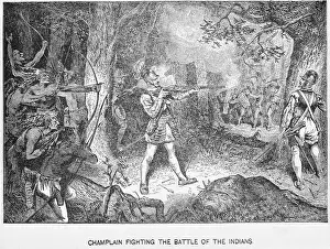 Partnership Prints: Champlain Fighting Indians