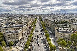 Cityscapes Prints Gallery: Champs-elysA es Aerial View