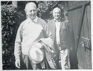 Chancellor Kurt George Kiesinger Outdoors with Bruno Heck