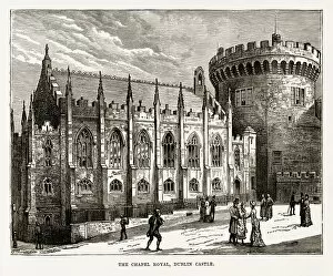 Images Dated 14th February 2018: Chapel Royal, Dublin Castle, Dublin, Ireland Victorian Engraving, Circa 1840