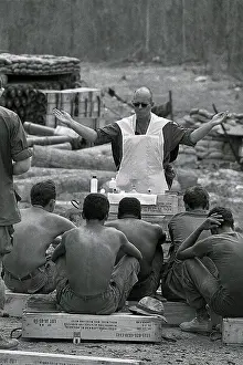 Chaplain Giving A Service In Vietnam