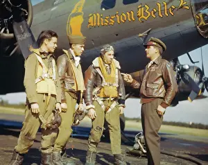 Flight Crew Prints: Chaplain Talking to Flying Fortress Crew