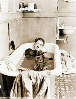 Chaplin Sleeping in Bathtub in Pay Day
