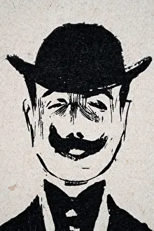 Jugendstil Prints: Character sketch man with moustache