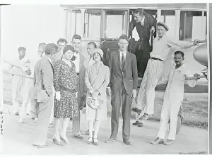 Charles and Anne Lindbergh After Dirigible Flight