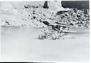 Charles and Anne Lindbergh Expedition Car in Muddy Water