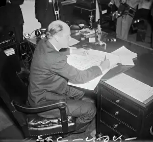 Handwriting Prints: Charles Attel at His Desk