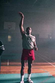 Prints of Award-winning professional basketball player Charles Barkley of the Phoenix Suns warms up on the set of the Nike television commercial 'I Am Not A Role Model' wearing Nike clothing Timeless Moments: A Visual Journey Through History’s Defining Images: Charles Barkley