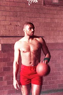 Prints of Award-winning professional basketball player Charles Barkley of the Phoenix Suns warms up on the set of the Nike television commercial 'I Am Not A Role Model' wearing Nike clothing Timeless Moments: A Visual Journey Through History’s Defining Images: Charles Barkley