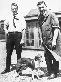 Toronto Prints: Charles Best and Frederick Banting with Dog