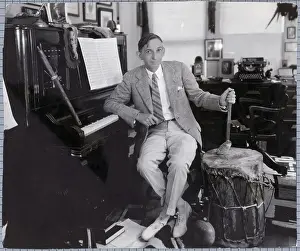 Music Score Prints: Charles Cadman In His Composing Studio