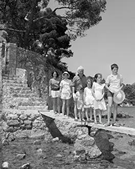 Riviera Prints: Charles Chaplin Standing with His Family