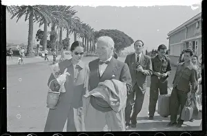 Oona Oneill Prints: Charles Chaplin Strolling with His Wife