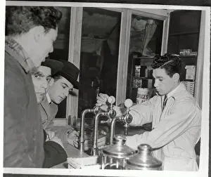 Charles Constantino Serving Sodas in Parlor