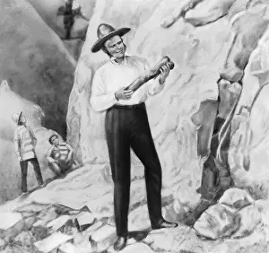 Charles Darwin Posing on South American Excursion