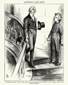 Images Dated 5th April 2017: Charles Dickens - Dombey and Son Withers on the stairs