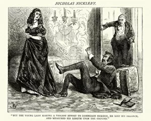 Images Dated 5th July 2018: Charles Dickens, Nicholas Nickleby, he lost his balance