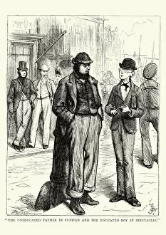 Images Dated 2nd December 2015: Charles Dickens - The uneducated father in fustian