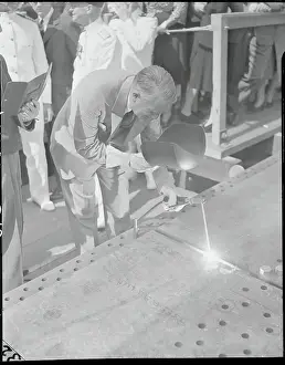 Charles Edison Welding Navy Ship