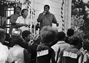 Charles Evers Speaking Before Crowd