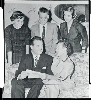 Telegram Prints: Charles F Murphy Reading Telegrams with His Family