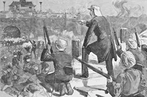Prints of (Original Caption). Charles George Gordon (1833-1885) in China, November 1863 - storming Soochow. Gordon determined on a vigorous assault on the northeast angle of the Soochow Wall Timeless Visions: Icons of Art and History: Charles G. Gordon and His Men Attacking Chinese Wall