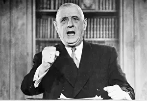 Bookshelf Prints: Charles De Gaulle Gestures During Speech