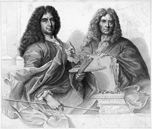Paintbrush Prints: Charles Lebrun and Pierre Mignard with Paintbrushes