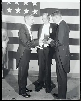 Charles C Prints: Charles Lindberg Accepting Medal