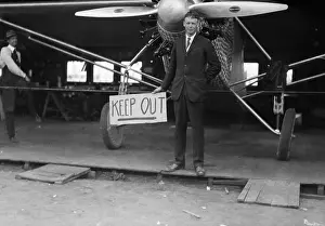 Charles Lindbergh In Front of His Airplane