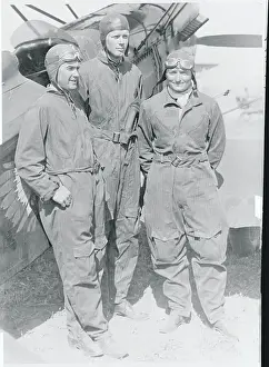 Lieutenant Prints: Charles Lindbergh with Army Pilots at National Air Show
