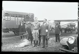 Charles Lindbergh and C. J. Stumpl Posing in Front of Airplane