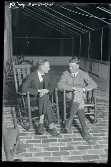 Charles Lindbergh and Clarence Chamberlain Sitting on Deck and Conversing